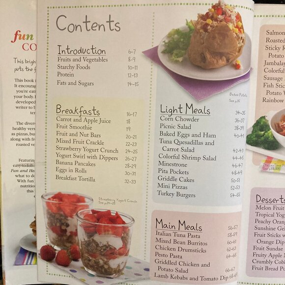 SALE! DK Kids' Fun & Healthy Cookbook Color Photos Easy to Follow, Kids 7-12 - Picture 3 of 6